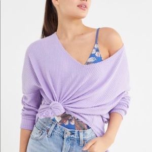 Urban outfitters long sleeve purple v-neck